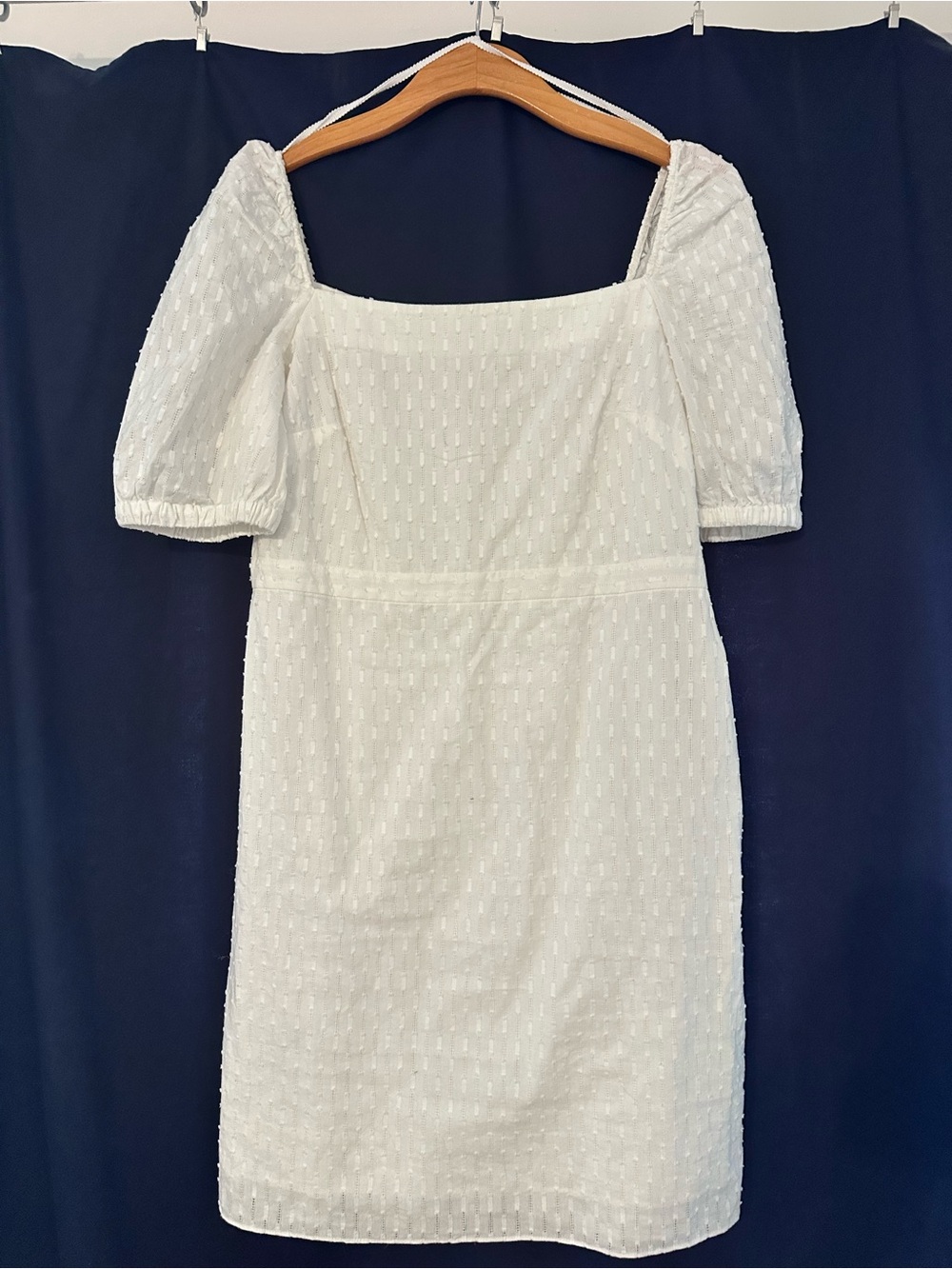 & Other Stories White Eyelet Puff-Sleeve Midi Dress
